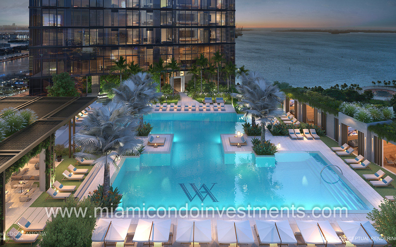 Waldorf Astoria Miami resort style pool